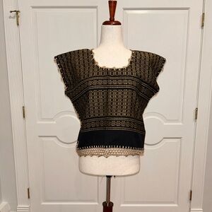 Mexican top Made on a Treadle Loom Hippie-Boho.